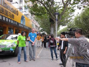 First electric car driving round the world; From Denmark to China