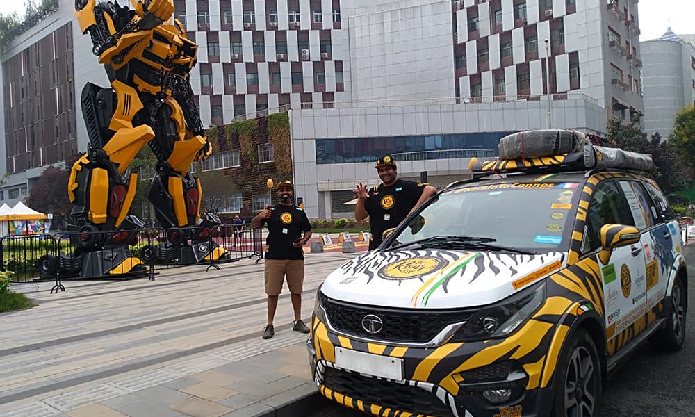 Two Indians drove to China with the intent to spread awareness for tiger conservation