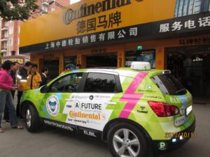 First electric car driving round the world; From Denmark to China
